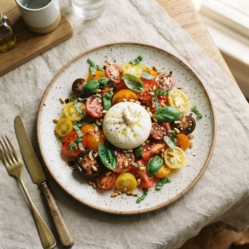 Burrata salad with heirloom tomatoes